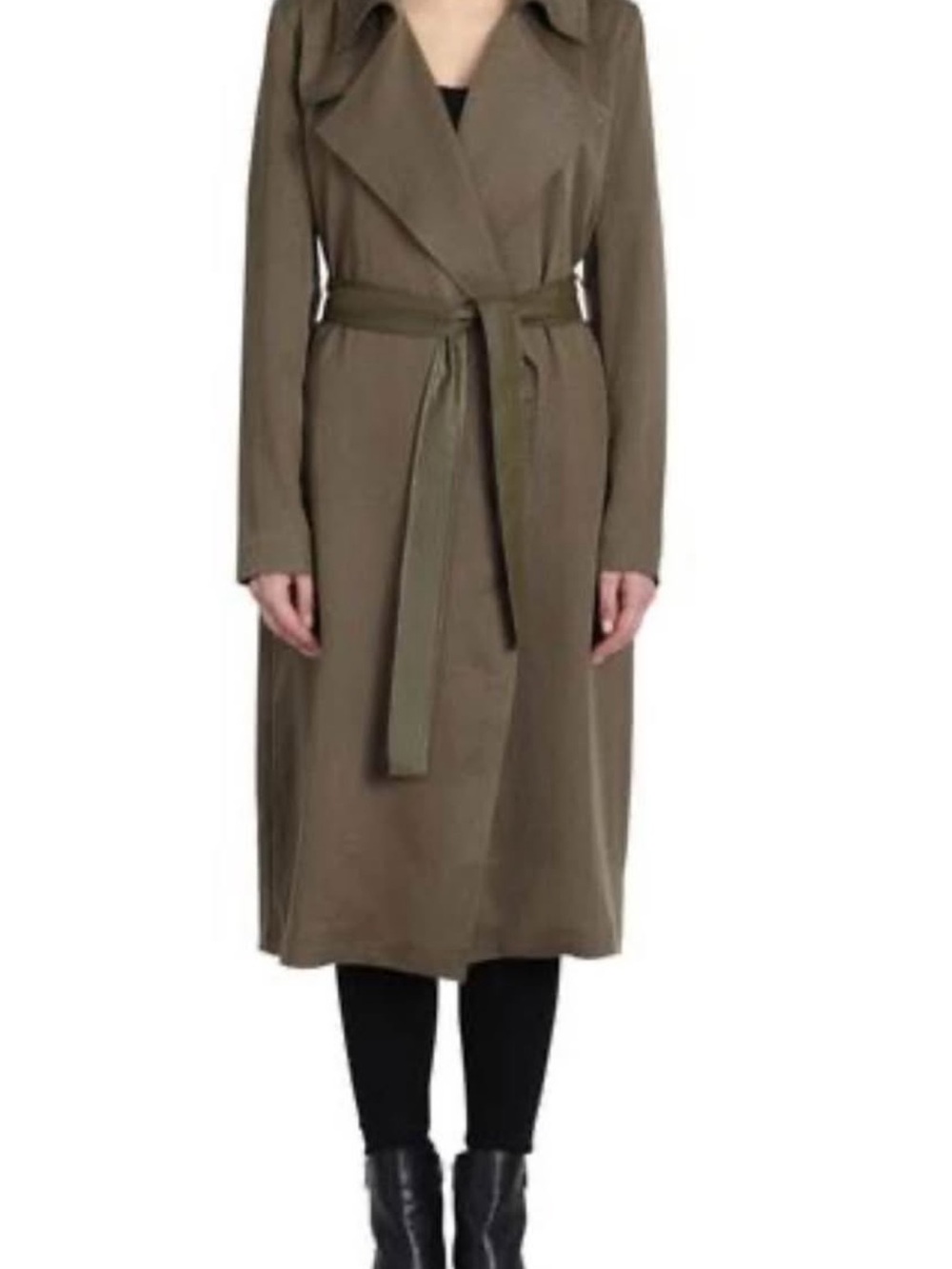 Belle Badgley Mischka Olive Green Trench Coat